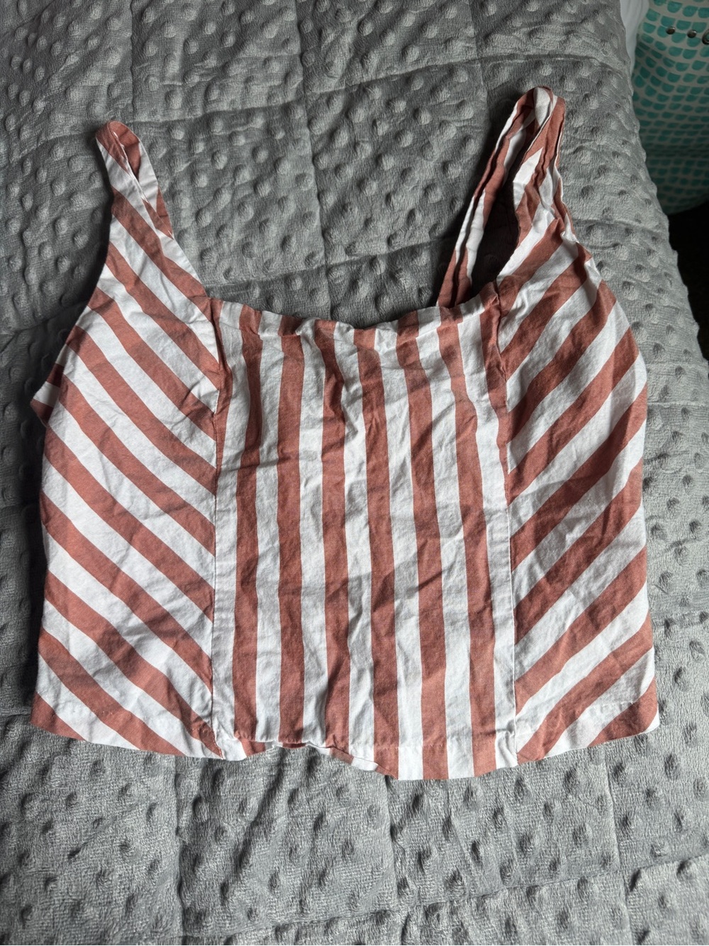 Maurices Rust and White Striped Tank Crop Top